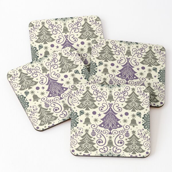 Item preview, Christmas Tree Wonderland - Cream - Dark Blue - Greyish - Purple  designed and sold by Fezzyboo.