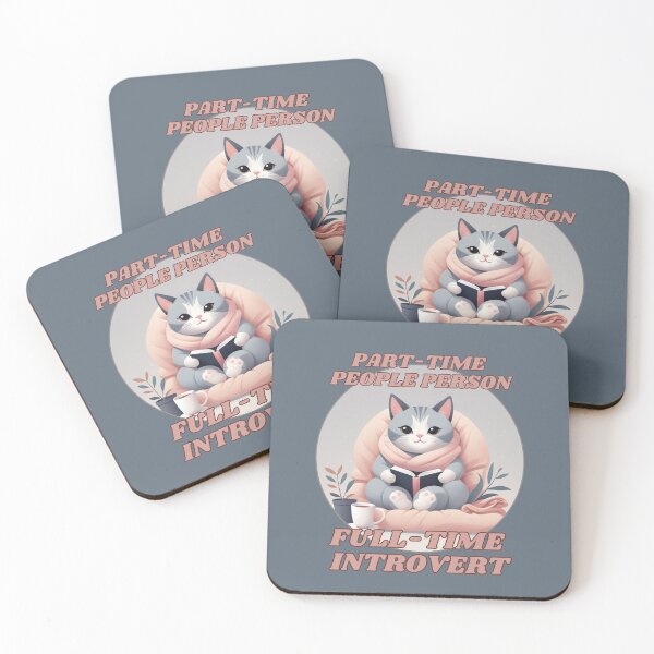 Item preview, Part-Time People Person, Full-Time Introvert Cat T-Shirt designed and sold by JCRockDesign.