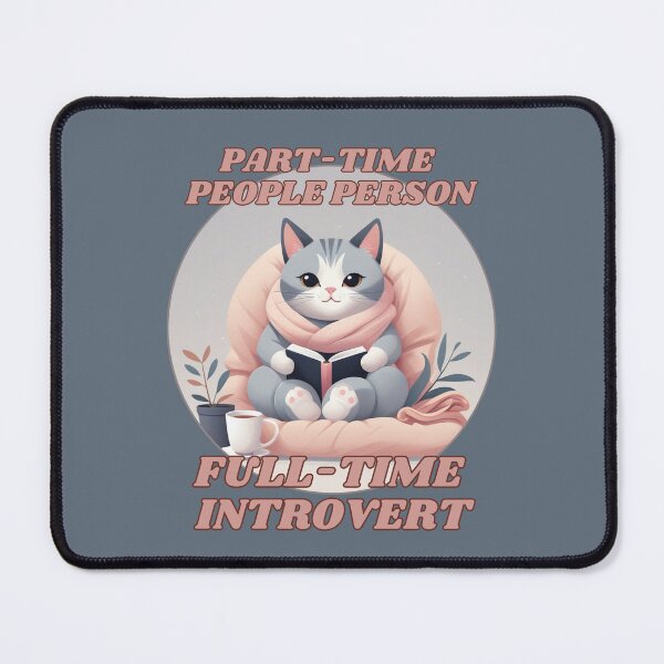 Item preview, Part-Time People Person, Full-Time Introvert Cat T-Shirt designed and sold by JCRockDesign.