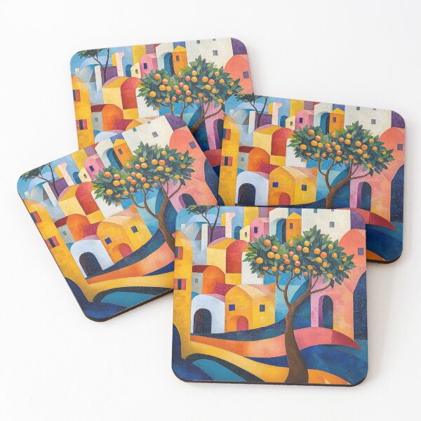 Item preview, Vibrant Malaga in Cubist Colors – A Mediterranean Symphony of Light and Geometry designed and sold by daila70.