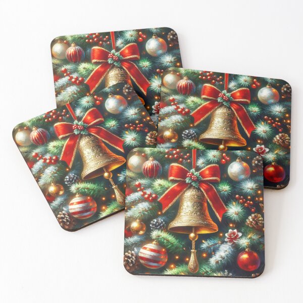 Item preview, The Christmas bell xmas tree ornament on decorated tree oil painting style designed and sold by EmeraldeaDesign.