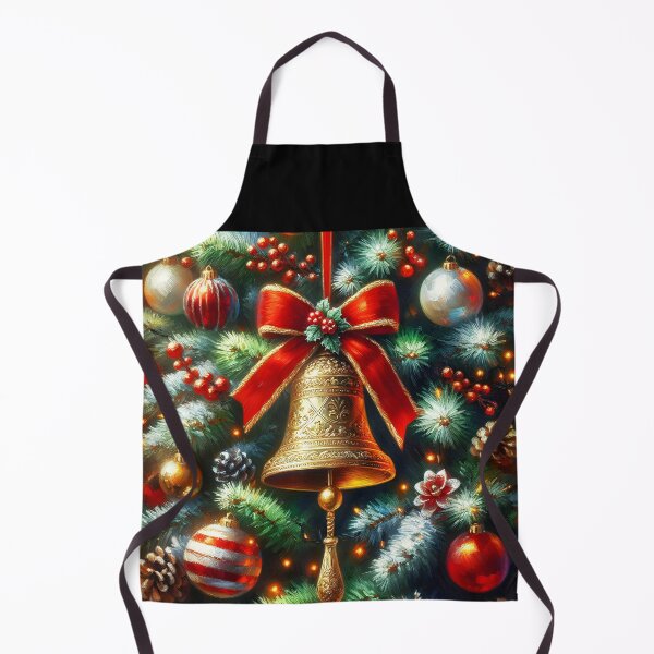 Item preview, The Christmas bell xmas tree ornament on decorated tree oil painting style designed and sold by EmeraldeaDesign.
