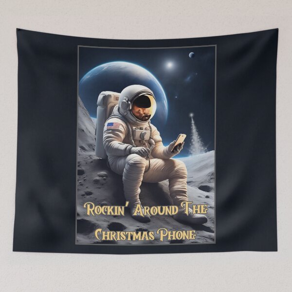 Item preview, Astronaut, Space, Christmas Time, Christmas, xmas, phone, music, prank designed and sold by GOLDENGARDENART.