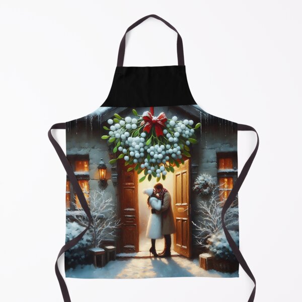 Item preview, Kiss in the entrance under the mistletoe oil painting style designed and sold by EmeraldeaDesign.
