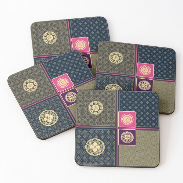 Item preview, Furoshiki Floral Kamon Patchwork Denim designed and sold by urrin DESIGN.