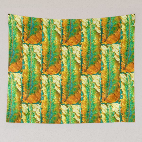 Item preview, Pretty Accident Turquoise and Gold Feather designed and sold by PGKINART.