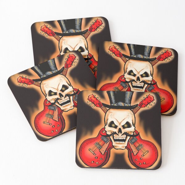 Item preview, skull whit guitars designed and sold by rubensrochaarts.