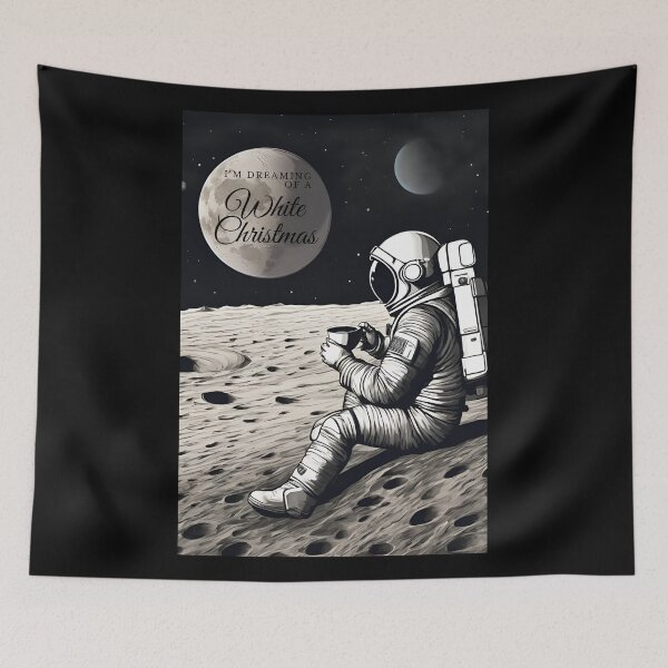 Item preview, Space, Christmas Time, Christmas, xmas, music, prank, Astronaut, alone, coffe, designed and sold by GOLDENGARDENART.