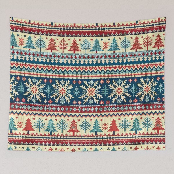 Item preview, Nordic Winter Charm: Snowflakes and Pines Knit Design designed and sold by Pickmash.