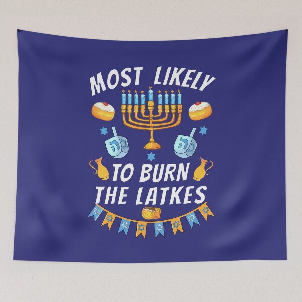 Item preview, Most Likely To Burn The Latkes | Funny Family Matching Outfit | Hanukkah Chanukkah, Hanukah, Hanuka Graphic designed and sold by Made by Tamar.