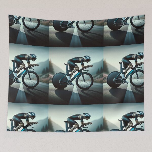 Item preview, Elite Triathlon Cyclist in Action - Futuristic Bike Design designed and sold by Triathlongram.