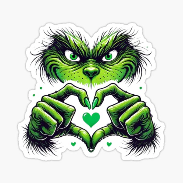 Item preview, Grinch face original Christmas design designed and sold by Stickerlion.