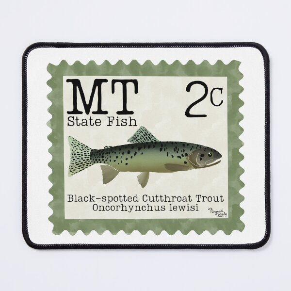 Item preview, Montana State Fish: Black-spotted Cutthroat Trout Postage Stamp designed and sold by Marguerite Artistry.