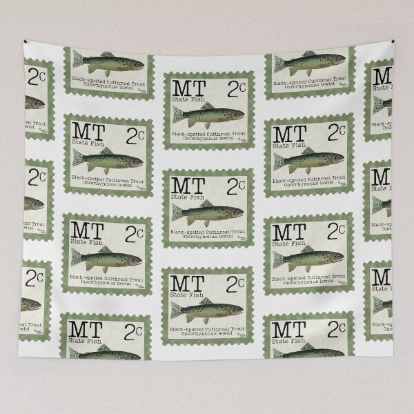 Item preview, Montana State Fish: Black-spotted Cutthroat Trout Postage Stamp designed and sold by Marguerite Artistry.