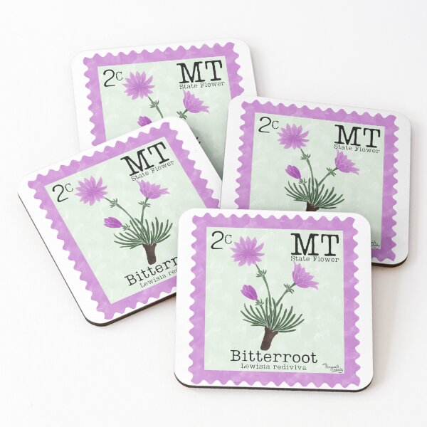 Item preview, Montana State Flower: Bitterroot Postage Stamp designed and sold by Marguerite Artistry.