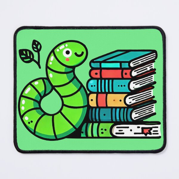Item preview, Cheerful Bookworm and Books Illustration designed and sold by ChrisButler.