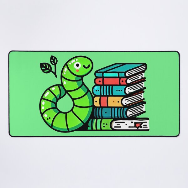 Item preview, Cheerful Bookworm and Books Illustration designed and sold by ChrisButler.