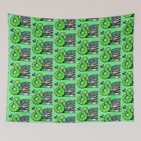 Item preview, Cheerful Bookworm and Books Illustration designed and sold by ChrisButler.