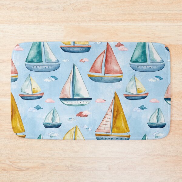 Item preview, Sailboats Pattern - Whimsical Watercolor Illustration designed and sold by HausKatz.