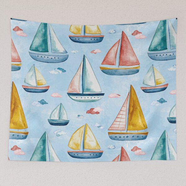 Item preview, Sailboats Pattern - Whimsical Watercolor Illustration designed and sold by HausKatz.