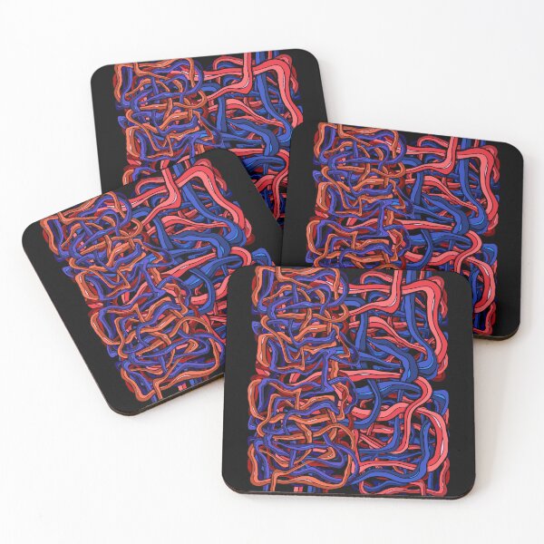 Item preview, Blue and Red Graffiti style intertwined flowing lines designed and sold by DaveDanchuk.