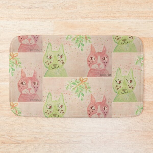 Item preview, cats mistletoe christmas  designed and sold by buzzcutart.