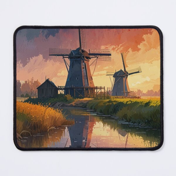 Item preview, Windmills Watercolor Art Style designed and sold by Sulthansstore1.