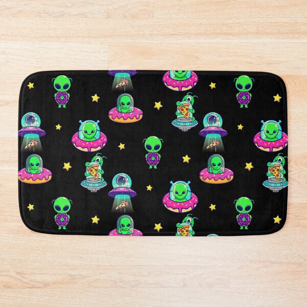 Item preview, Spacemen, Green Little Aliens, Pizza, and Pink Glazed Donuts designed and sold by Black11Flamingo.