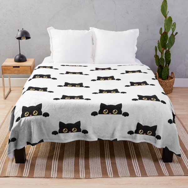 Item preview, cute black cat peeking out designed and sold by Karisdesignss.