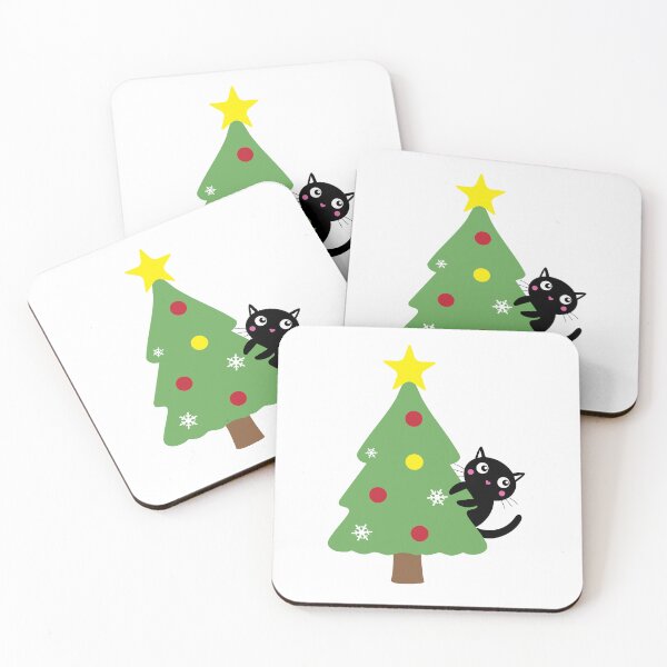 Item preview, Cat Hiding Behind a Christmas Tree designed and sold by MagnoliaLake.