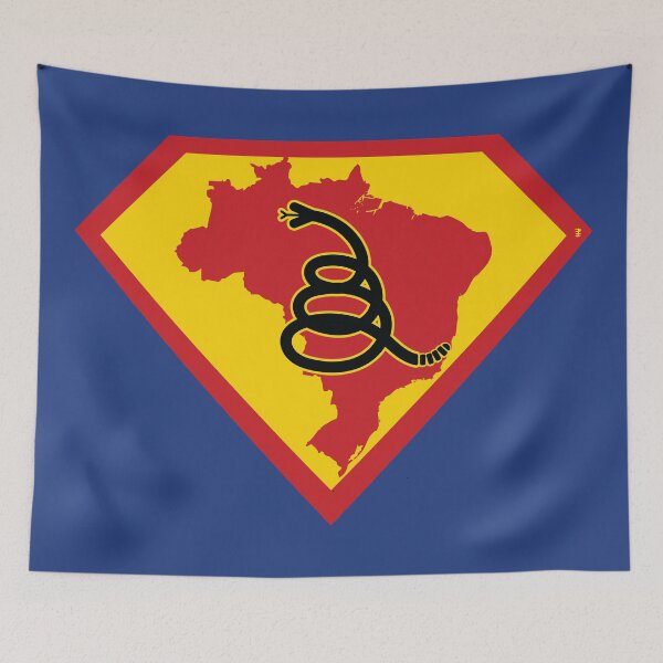 Item preview, BRAZIL - Freedom Is The Superpower - Modern Gadsden Snake Flag - Dont Tread On Me SUPERHERO design designed and sold by pelagio.
