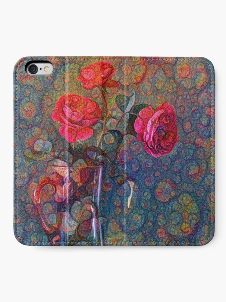 Alternate view of Roses #DeepDreamed iPhone Wallet
