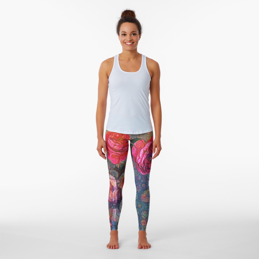 Roses #DeepDreamed Leggings