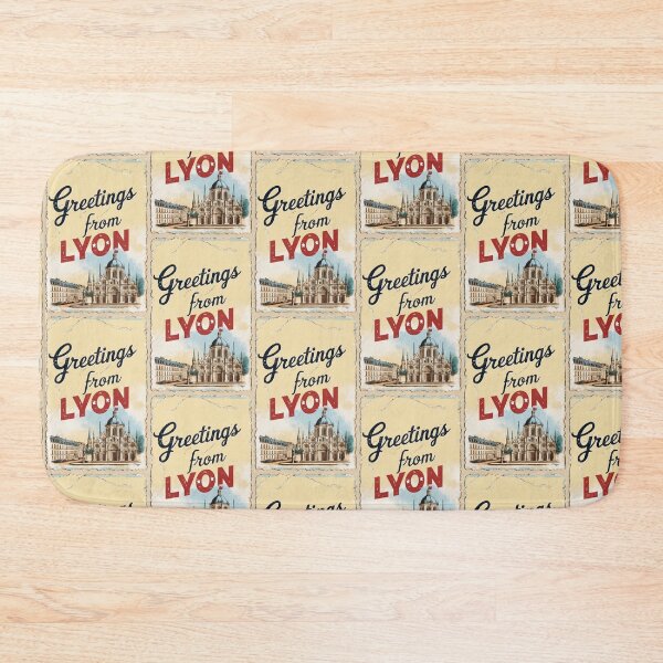 Item preview, Greetings from Lyon France Vintage Travel Retro Postcard Design designed and sold by TravelPostcardGems.