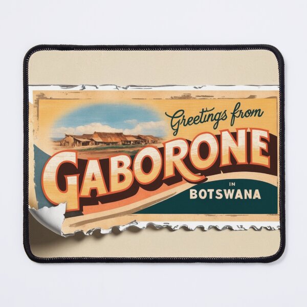 Item preview, Greetings from Gaborone Botswana Vintage Travel Retro Postcard Design designed and sold by TravelPostcardGems.