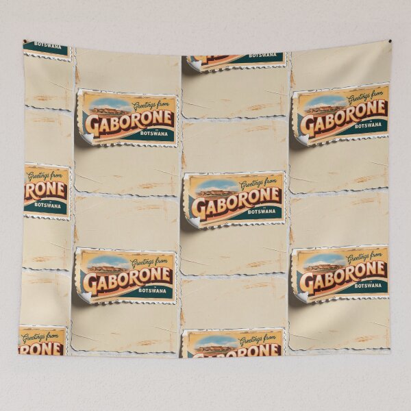 Item preview, Greetings from Gaborone Botswana Vintage Travel Retro Postcard Design designed and sold by TravelPostcardGems.