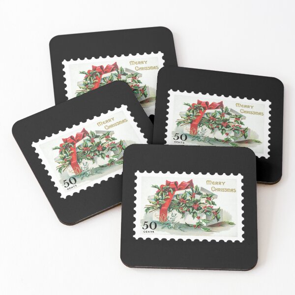 Item preview, Vintage Merry Christmas Stamp designed and sold by RabbitK.