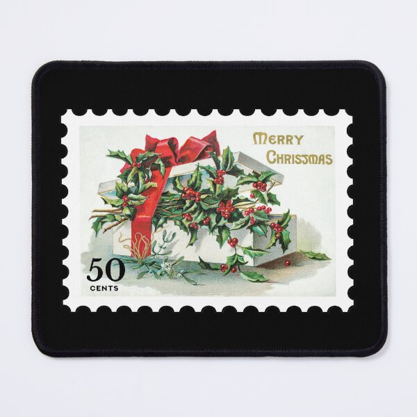 Item preview, Vintage Merry Christmas Stamp designed and sold by RabbitK.