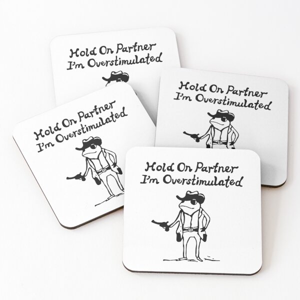 Item preview, Funny Wife Sarcastic Couple Hold on Partner I'm Overstimulated Husband and Wife Meme designed and sold by FociCreate.