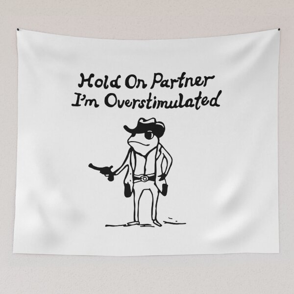 Item preview, Funny Wife Sarcastic Couple Hold on Partner I'm Overstimulated Husband and Wife Meme designed and sold by FociCreate.