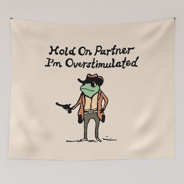 Item preview, Funny Wife Valentines Girlfriend Sarcastic Couple Hold on Partner I'm Overstimulated designed and sold by FociCreate.
