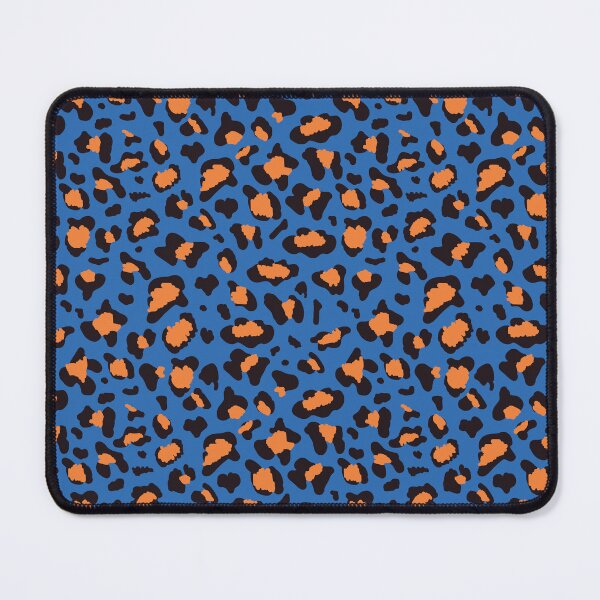 Item preview, Leopard print blue and tangerine designed and sold by alienrabbit.