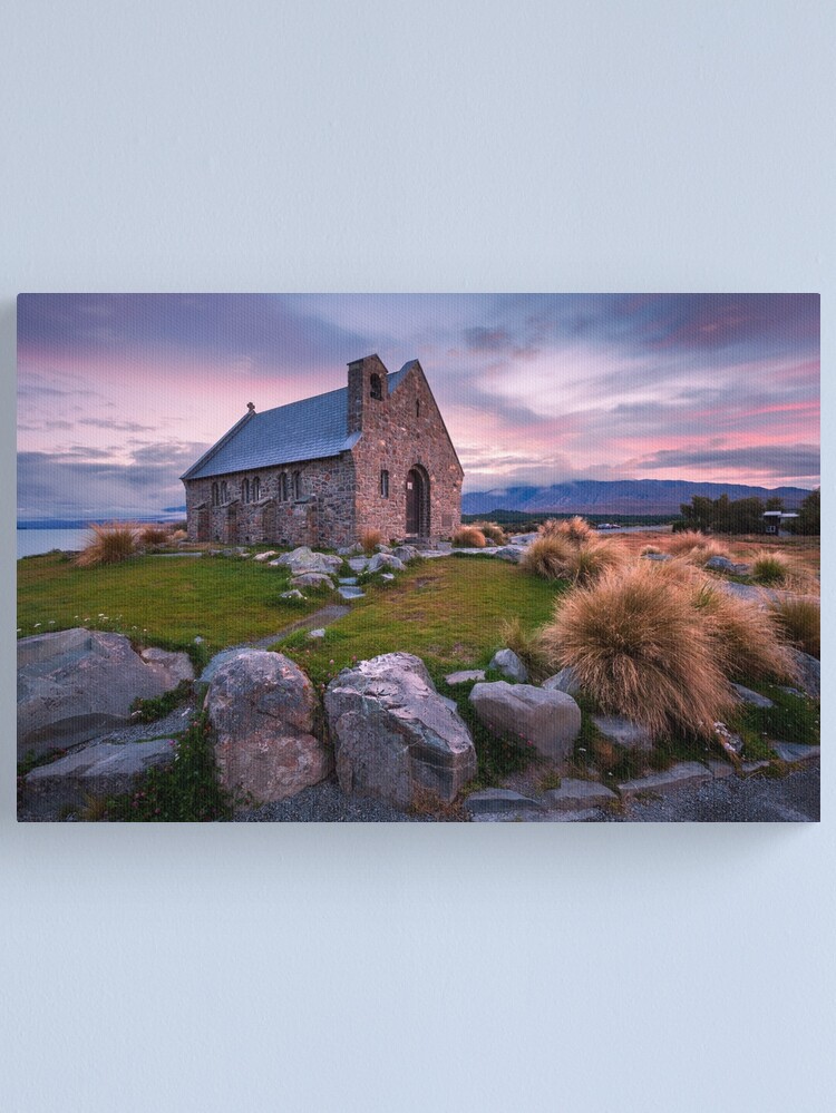 Thumbnail 1 of 3, Canvas Print, Church of the Good Shepherd, Lake Tekapo, New Zealand designed and sold by Chockstone.