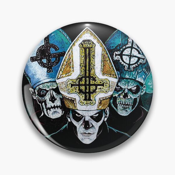 Item preview, Ghost Band Holy Trinity T-Shirt - Papa Emeritus Design - Rock Metal Fan Apparel designed and sold by GoldenOwlStore.