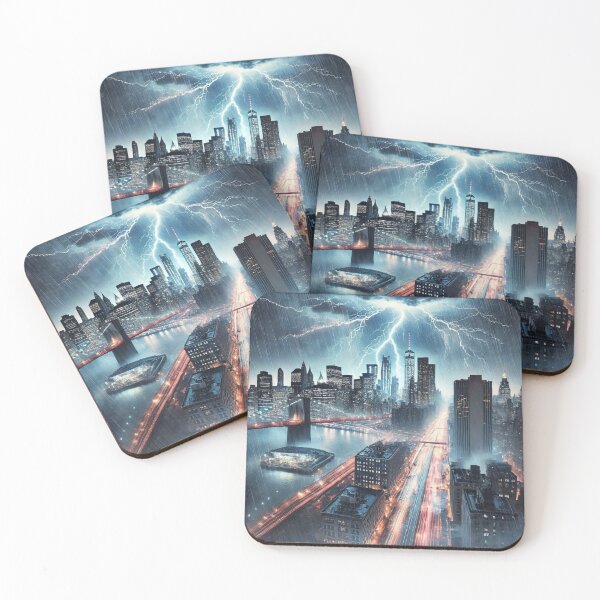 Item preview, Big storm over the city in the middle of the night designed and sold by Helene-Creation.