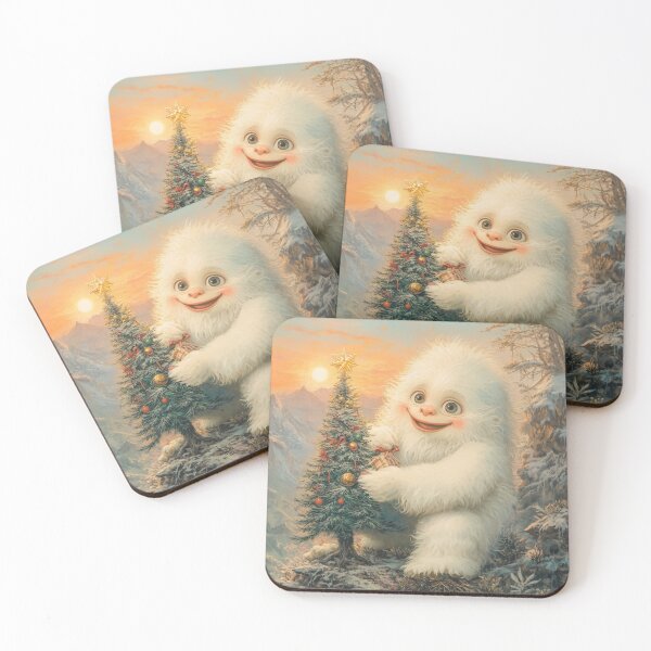 Item preview, Happy Yeti Trimming the Christmas Tree  designed and sold by ACuriousshoppe.