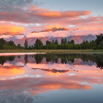 Artwork thumbnail, Lake Matheson, South Island, New Zealand by Michael Boniwell