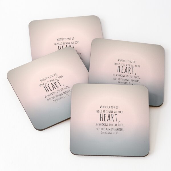 Item preview, Colossians 3 : 23 - Work with all your heart - Bible passage designed and sold by JF Designs.