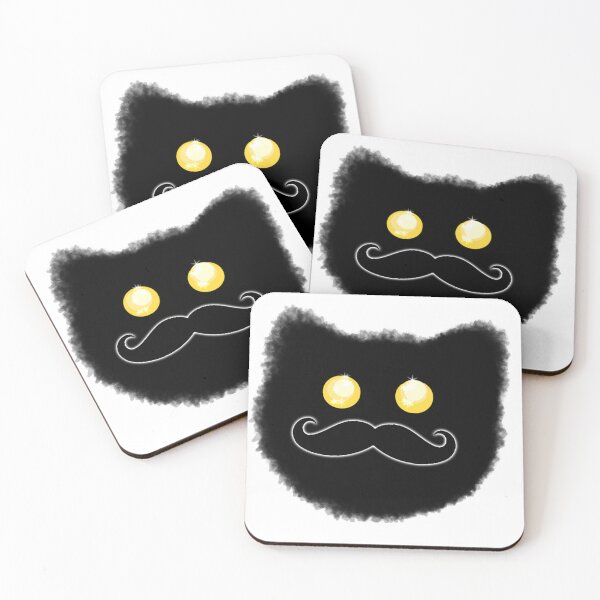 Item preview, Kuroneko with Mustache. designed and sold by MichiJowi.