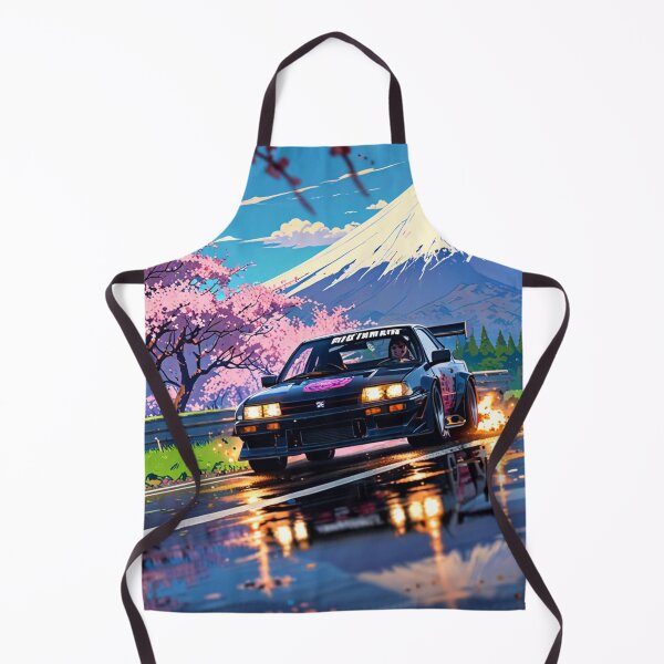 Item preview, JDM, Car, race, Japan, video game, Drift, Cherry Blossoms, Mt Fuji, Amazing, sunrise, reflection, sparks from tire,  designed and sold by tshirtart2024.